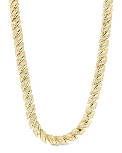 Sphera Milano Plated Cz Necklace In Gold