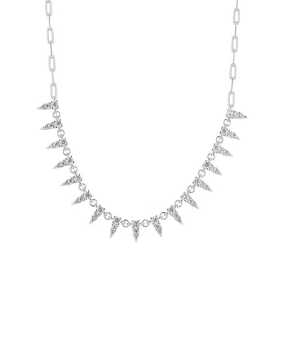 Sphera Milano Plated Cz Necklace In Metallic