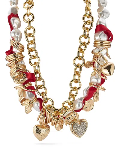 Sphera Milano Plated Cz Toggle Necklace In Gold