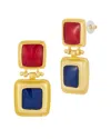 Sphera Milano Plated Double Square Earrings In Gold