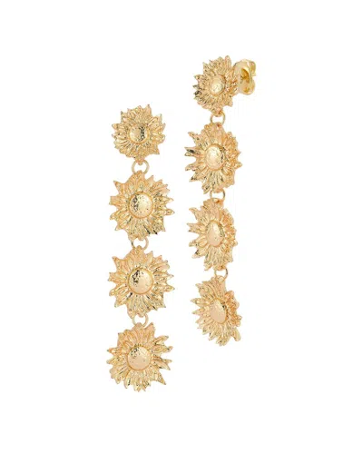 Sphera Milano Floral Linear Drop Earrings In Gold