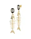 Sphera Milano Hammered Fish Drop Earrings In Gold