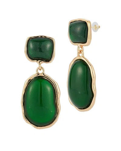 Sphera Milano Faux Stone Drop Earrings In Black