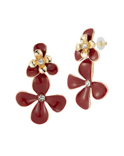 Sphera Milano Plated Enamel Flower Earrings