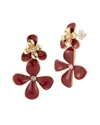 Sphera Milano Plated Enamel Flower Earrings
