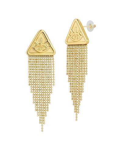 SPHERA MILANO SPHERA MILANO PLATED EVIL EYE FRINGE EARRINGS