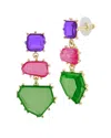 Sphera Milano Plated Geometric Earrings In Gold/purple