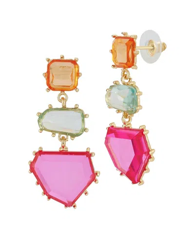 Sphera Milano Plated Geometric Earrings In Gold/orange