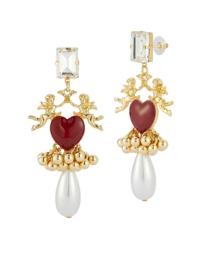 Sphera Milano Plated Heart Earrings