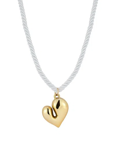 Sphera Milano Plated Heart Pendant Collar Necklace