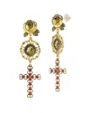 Sphera Milano Plated Rose Cross Earrings