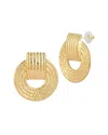 Sphera Milano Plated Round Ribbed Earrings