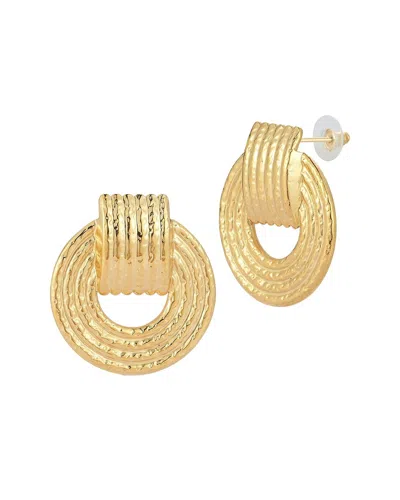 Sphera Milano Plated Round Ribbed Earrings