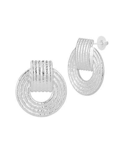 SPHERA MILANO SPHERA MILANO PLATED ROUND RIBBED EARRINGS