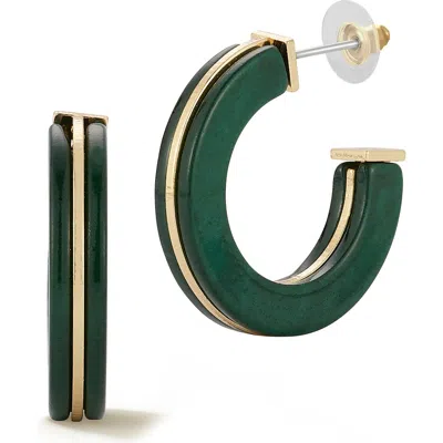 Sphera Milano Resin Hoop Earrings In Green