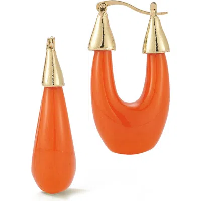 Sphera Milano Resin Oval Hoop Earrings In Multi