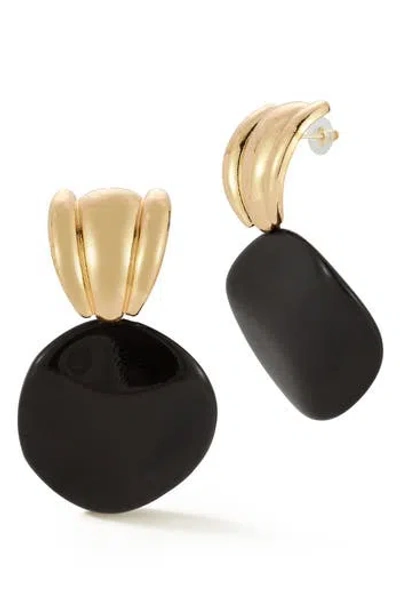 Sphera Milano Resin Statement Drop Earrings In Black