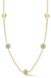 Sphera Milano Satin Button Station Necklace In Gold