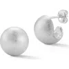 Sphera Milano Satin C Huggie Hoop Earrings In Silver
