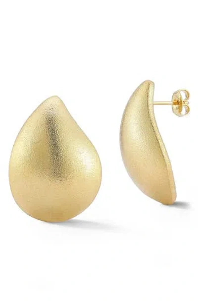 Sphera Milano Satin Wave Stud Earrings In Gold