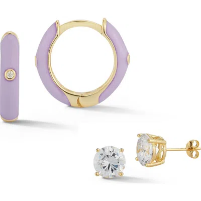 SPHERA MILANO SPHERA MILANO SET OF 2 STUD & HOOP EARRINGS