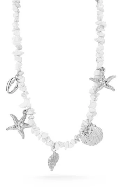 Sphera Milano Shell Charm Necklace In White
