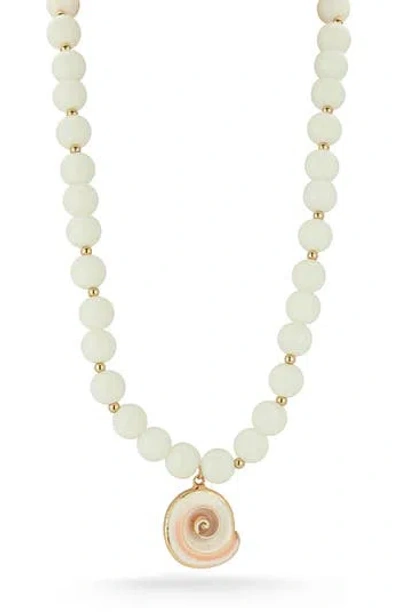 Sphera Milano Shell Pendant Necklace In White