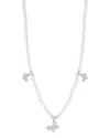 Sphera Milano Silver 3mm Freshwater Cultured Cz Butterfly Necklace