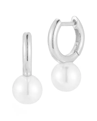 Sphera Milano Silver 7.5mm Pearl Huggie Hoops
