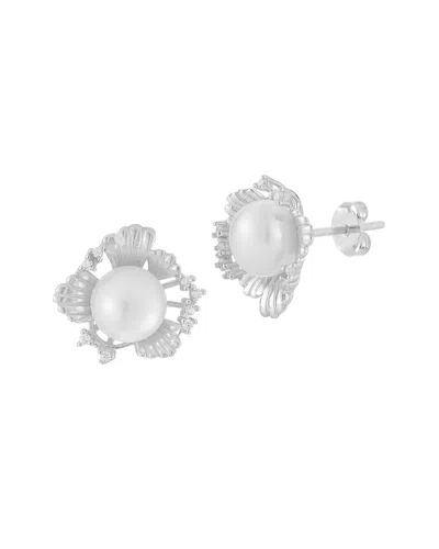 Sphera Milano Silver 7mmmm Pearl Studs In White