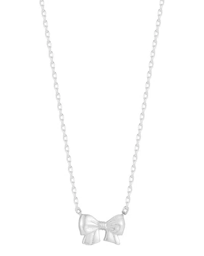Sphera Milano Silver Bow Necklace In Black