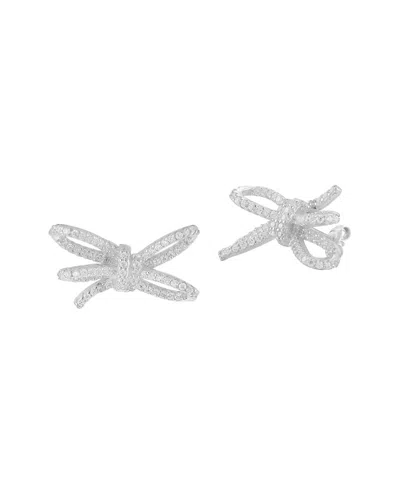 Sphera Milano Silver Cz Bow Studs In Metallic