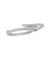 Sphera Milano Silver Cz Bypass Snake Bangle Bracelet