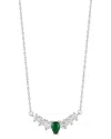 Sphera Milano Silver Cz Curved Bar Necklace
