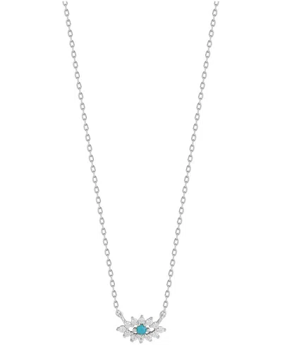 Sphera Milano Cz Evil Eye Pendant Necklace In Silver