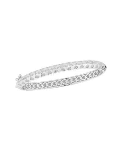 SPHERA MILANO SPHERA MILANO SILVER CZ HEART BANGLE BRACELET