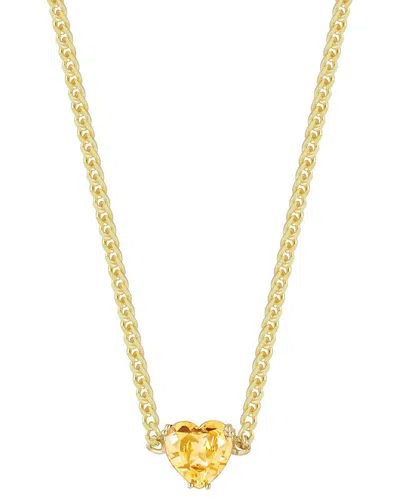 Sphera Milano Cubic Zirconia Heart Curb Chain Necklace In Gold