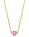 Sphera Milano 14k Gold Plated Cubic Zirconia Heart Pendant Necklace