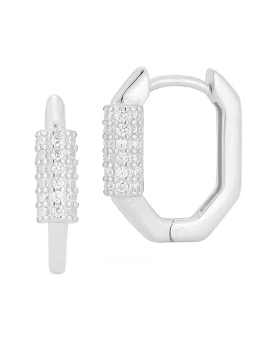 Sphera Milano Silver Cz Hoops In Metallic