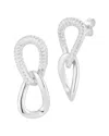 Sphera Milano Silver Cz Link Chain Drop Earrings