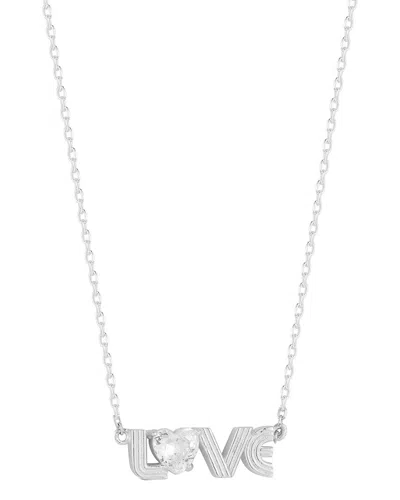 Sphera Milano Silver Cz Love Necklace In Gold