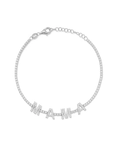 Sphera Milano Silver Cz Mama Tennis Bracelet In Metallic