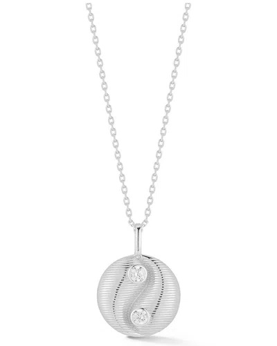 Sphera Milano Silver Cz Necklace In Brown