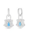 Sphera Milano Silver Cz Padlock Earrings