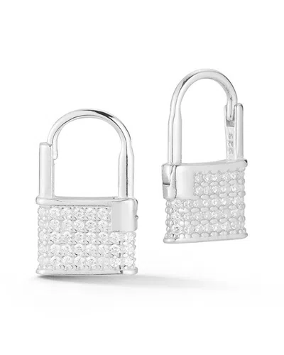 Sphera Milano Silver Cz Padlock Earrings