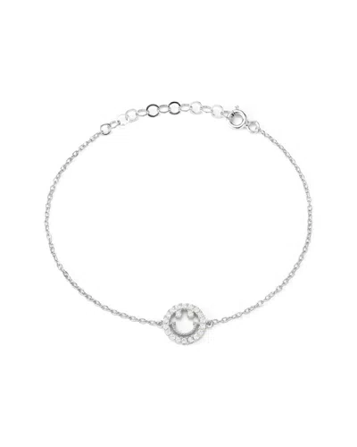 Sphera Milano Silver Cz Smiley Face Bracelet