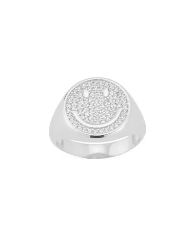 Sphera Milano Silver Cz Smiley Face Ring