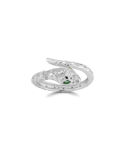 Sphera Milano Silver Cz Snake Bypass Ring