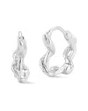 Sphera Milano Silver Cz Twisty Snake Huggies Earrings