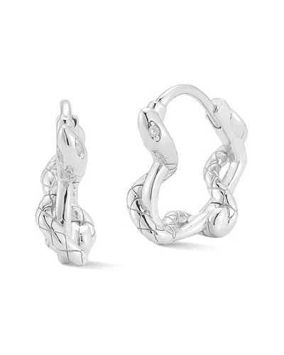 Sphera Milano Silver Cz Twisty Snake Huggies Earrings